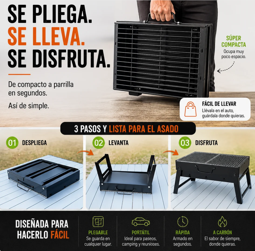 Parrilla plegable