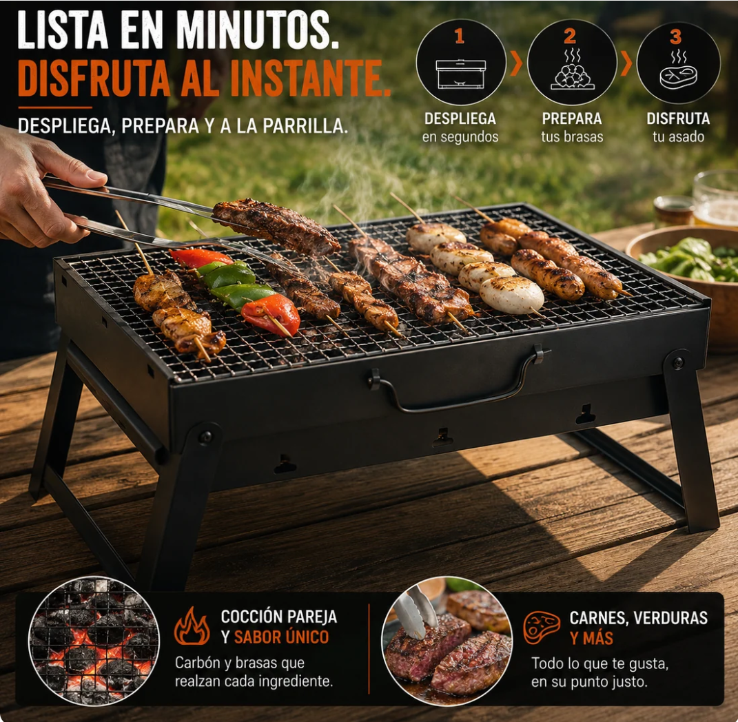 Parrilla plegable
