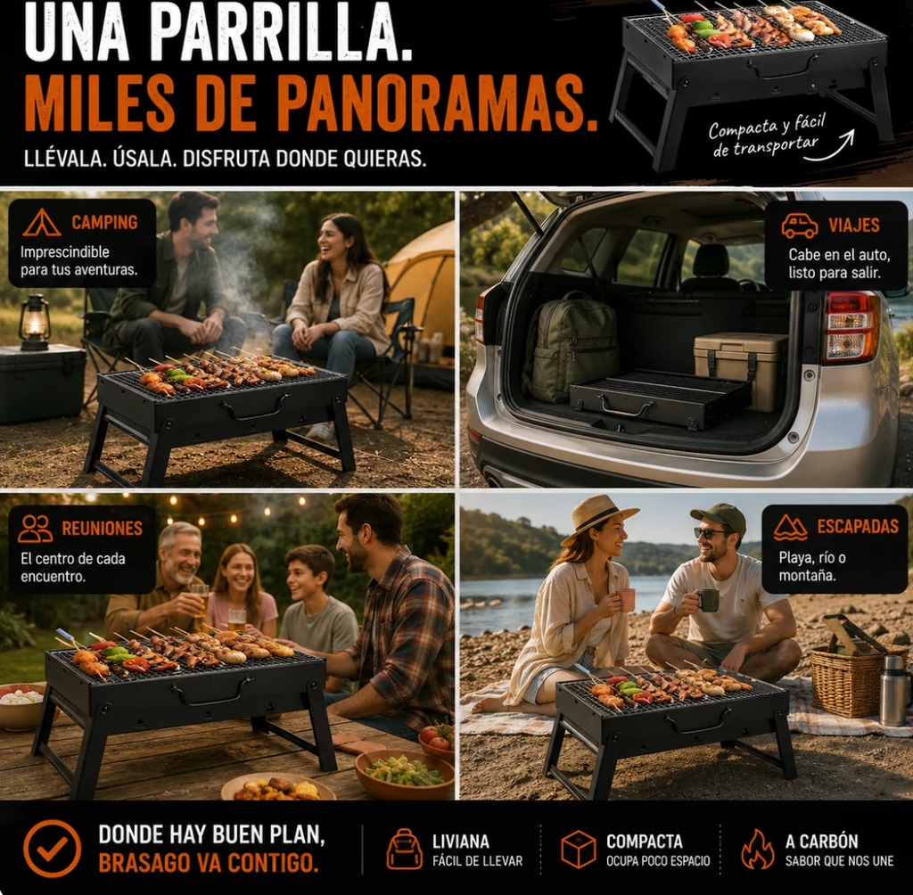 Parrilla plegable