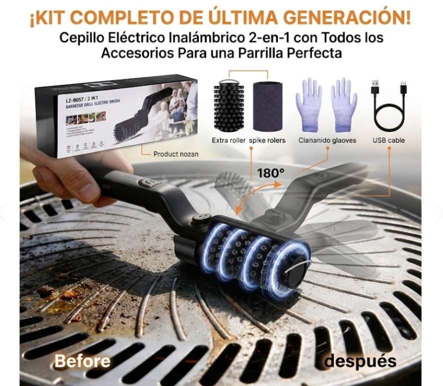 Cepillo Eléctrico Parrilla GrillPro